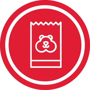 אוכל למכרסמים – אייקון אדום