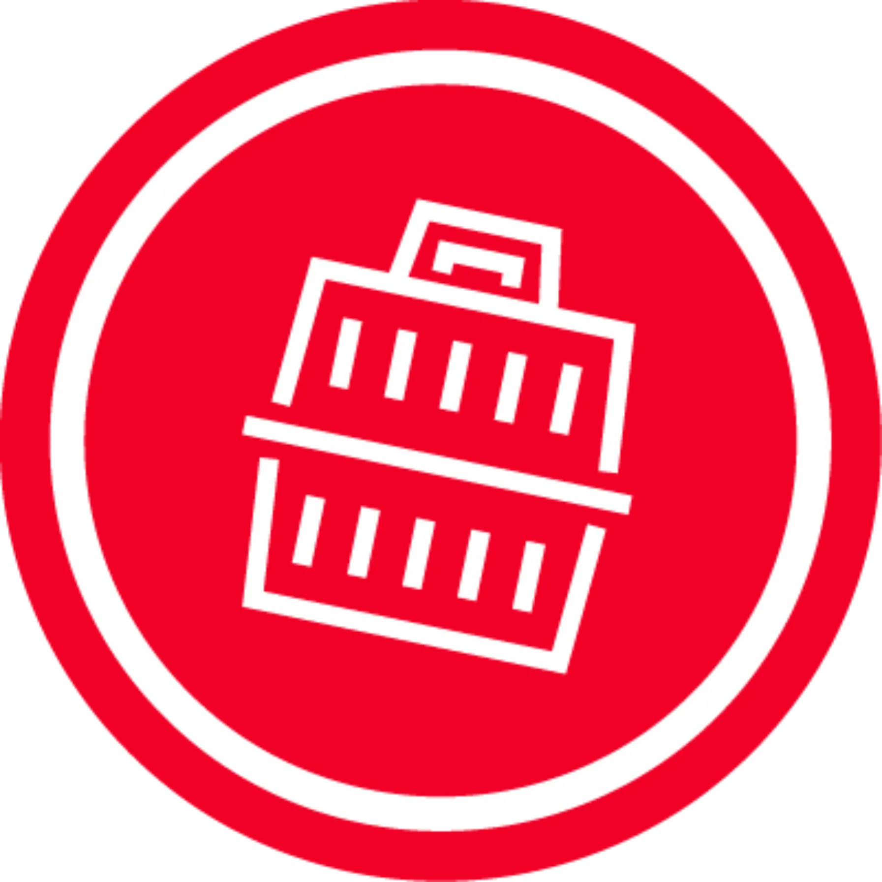 סמל עגלה אדום לקניות