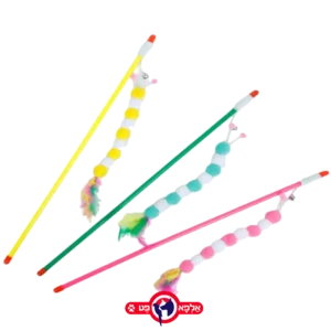 פופטס חכה זחל פונפונים ונוצה 48 ס''מ 1 יחידות