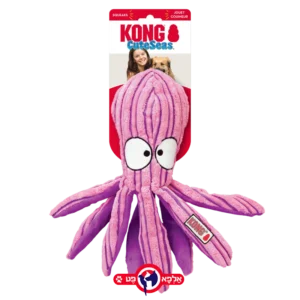 קונג בובה תמנון ורוד מרשרש ניילון 34 ס''מ KONG L 1 יחידות