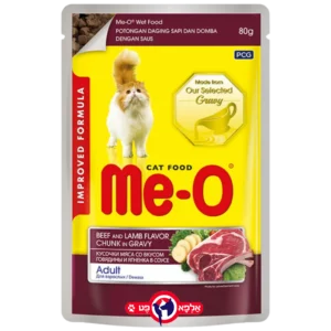 מיאו פאוץ 80 גרם בקר וכבש לחתול 80 גרם