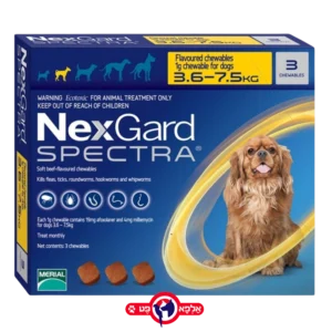נקסגארד ספקטרה 3.5-7.5 ק''ג 3 יח' במארז NEXGARD 1 יחידות